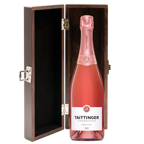 Taittinger Rose Champagne 75cl in Elm Wood Gift Box